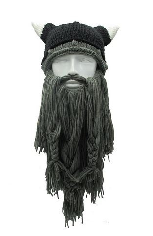Wikinger Helm mit Bart - aufwendigere Version - grau/oliv +++EINZELSTÜCK+++