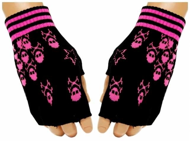 Handschuhe - Pink Skulls