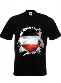 Frauen T-Shirt - Aufriss - schwarz-weiß-rot - vintage Frauen T-Shirt - Aufriss - schwarz-weiß-rot - vintage