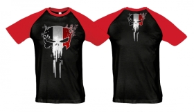 Raglan T-Shirt - Vergeltung - schwarz/rot Raglan T-Shirt - Vergeltung - schwarz/rot
