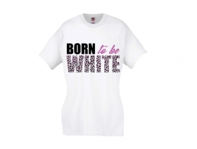 Frauen T-Shirt - Born to be white - Leopard - weiß/pink Frauen T-Shirt - Born to be white - Leopard - weiß/pink