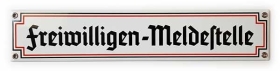Emailleschild - Freiwilligen-Meldestelle - riesig Emailleschild - Freiwilligen-Meldestelle - riesig
