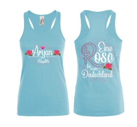 Frauen Top - Aryan Beauty - Eine Rose für mein Deutschland - Atoll blau Frauen Top - Aryan Beauty - Eine Rose für mein Deutschland - Atoll blau