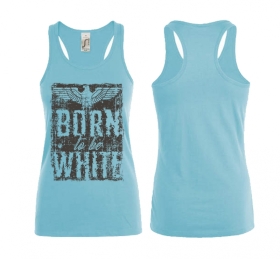 Frauen Top - Born to be white - Adler - Atoll blau Frauen Top - Born to be white - Adler - Atoll blau