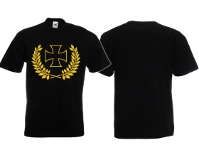T-Hemd - Eisernes Kreuz im Kranz- schwarz/gold T-Hemd - Eisernes Kreuz im Kranz- schwarz/gold