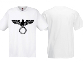T-Hemd - Adler mit Kreis - Weiß/Schwarz T-Hemd - Adler mit Kreis - Weiß/Schwarz