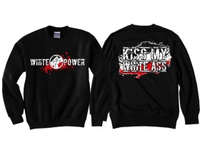 Pullover - Kiss My White Ass - schwarz-weiß-rot Pullover - Kiss My White Ass - schwarz-weiß-rot