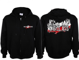 Frauen Kapuzenjacke - Kiss My White Ass - schwarz-weiß-rot Frauen Kapuzenjacke - Kiss My White Ass - schwarz-weiß-rot