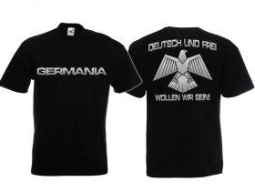 T-Hemd - Deutsch und Frei - schwarz T-Hemd - Deutsch und Frei - schwarz