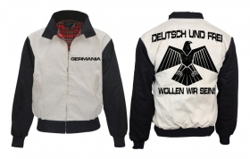 Harrington Jacke - bedruckt - schwarz/weiß - Deutsch und Frei Harrington Jacke - bedruckt - schwarz/weiß - Deutsch und Frei