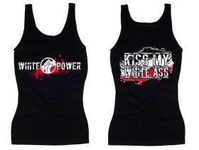Frauen Top - Kiss My White Ass - schwarz-weiß-rot Frauen Top - Kiss My White Ass - schwarz-weiß-rot