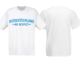 Frauen T-Shirt - Ostdeutschland - No Respect - weiß/blau - Motiv 2 Frauen T-Shirt - Ostdeutschland - No Respect - weiß/blau - Motiv 2