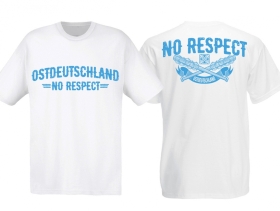 Frauen T-Shirt - Ostdeutschland - No Respect - weiß/blau - Motiv 1 Frauen T-Shirt - Ostdeutschland - No Respect - weiß/blau - Motiv 1