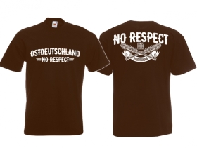 Frauen T-Shirt - Ostdeutschland - No Respect - braun/weiß - Motiv 1 Frauen T-Shirt - Ostdeutschland - No Respect - braun/weiß - Motiv 1