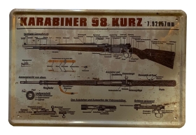 Blechschild - Karabiner K98 - D143 (150) Blechschild - Karabiner K98 - D143 (150)