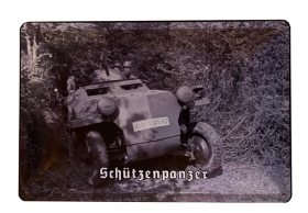 Blechschild - Schützenpanzer - Wehrmacht - D161 (90) Blechschild - Schützenpanzer - Wehrmacht - D161 (90)