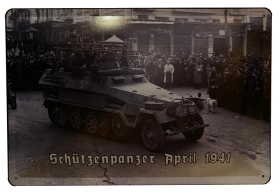 Blechschild - Schützenpanzer April 1941 - D173 (67) Blechschild - Schützenpanzer April 1941 - D173 (67)