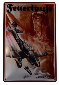 Blechschild - Feuertaufe - Stuka - D154 (19) Blechschild - Feuertaufe - Stuka - D154 (19)