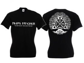 Frauen T-Shirt - Aryan Valkyrie - Vegvisir - schwarz/weiß Frauen T-Shirt - Aryan Valkyrie - Vegvisir - schwarz/weiß
