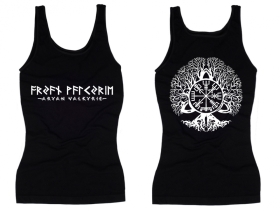Frauen Top - Aryan Valkyrie - Vegvisir - schwarz/weiß Frauen Top - Aryan Valkyrie - Vegvisir - schwarz/weiß