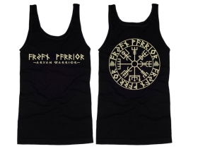 Muskelshirt/Tank Top - Aryan Warrior - Vegvisir Runenschrift - schwarz/beige Muskelshirt/Tank Top - Aryan Warrior - Vegvisir Runenschrift - schwarz/beige