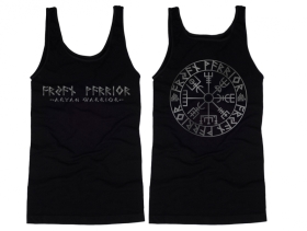 Muskelshirt/Tank Top - Aryan Warrior - Vegvisir Runenschrift - schwarz/silber Muskelshirt/Tank Top - Aryan Warrior - Vegvisir Runenschrift - schwarz/silber