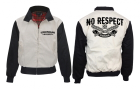 Harrington Jacke - bedruckt - schwarz/weiß - Ostdeutschland - No Respect Harrington Jacke - bedruckt - schwarz/weiß - Ostdeutschland - No Respect