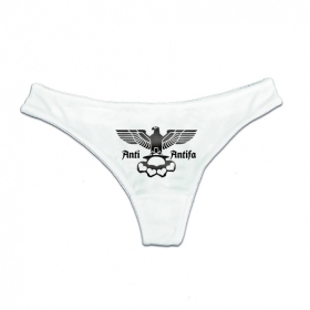 String Tanga - Anti Antifa - Adler mit Schlagring - schwarz - weiß String Tanga - Anti Antifa - Adler mit Schlagring - schwarz - weiß