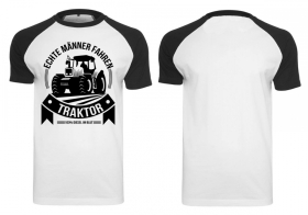 Raglan T-Shirt - Echte Männer fahren Traktor - schwarz/weiß Raglan T-Shirt - Echte Männer fahren Traktor - schwarz/weiß