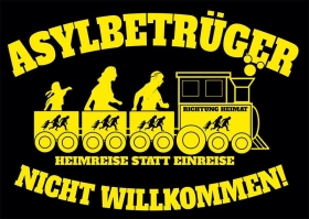 Asylbetrüger nicht Willkommen - Aufkleber Paket 50 Stück Asylbetrüger nicht Willkommen - Aufkleber Paket 50 Stück