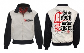 Harrington Jacke - bedruckt - schwarz/weiß - Kampfansage Harrington Jacke - bedruckt - schwarz/weiß - Kampfansage