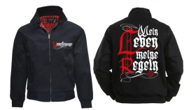Harrington Jacke - bedruckt - schwarz - Kampfansage Harrington Jacke - bedruckt - schwarz - Kampfansage