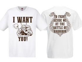 T-Hemd - I want You - For the battle of Ragnarok - weiß/schwarz T-Hemd - I want You - For the battle of Ragnarok - weiß/schwarz