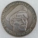 Gedenkmünze - Medallie - Erwin Rommel - Wüstenfuchs - silbern - Sammleranfertigung