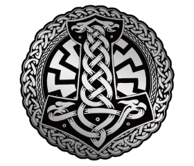 PVC Aufkleber - Thors Hammer mit Schwarzer Sonne PVC Aufkleber - Thors Hammer mit Schwarzer Sonne