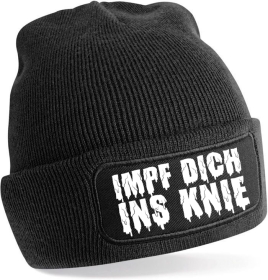 Mütze - BD - Impf dich ins Knie - schwarz/weiß Mütze - BD - Impf dich ins Knie - schwarz/weiß
