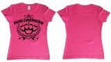 Frauen T-Shirt - Problembürgerin - pink/schwarz