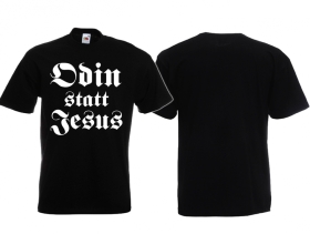 T-Hemd - Odin statt Jesus - Motiv 3 - schwarz/weiß T-Hemd - Odin statt Jesus - Motiv 3 - schwarz/weiß