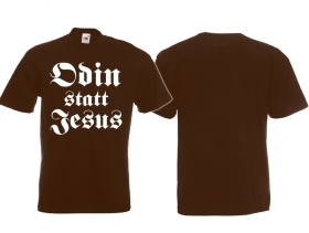 T-Hemd - Odin statt Jesus - Motiv 3 - braun T-Hemd - Odin statt Jesus - Motiv 3 - braun