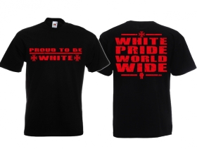 T-Hemd - Proud to be White - schwarz/rot T-Hemd - Proud to be White - schwarz/rot