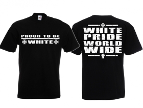 T-Hemd - Proud to be White - schwarz/weiß T-Hemd - Proud to be White - schwarz/weiß