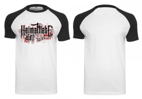 Raglan T-Shirt - Heimatliebe statt New World Order - schwarz/weiß Raglan T-Shirt - Heimatliebe statt New World Order - schwarz/weiß
