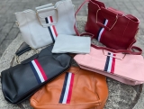 Frauen Handtasche - Stripe - hellbraun - mit Geldbeutel