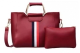 Frauen Handtasche - Stripe - rot - mit Geldbeutel