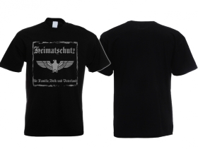 T-Hemd - Heimatschutz für Familie Volk und Vaterland - schwarz/silber T-Hemd - Heimatschutz für Familie Volk und Vaterland - schwarz/silber
