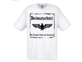 T-Hemd - Heimatschutz für Familie Volk und Vaterland - weiß/schwarz T-Hemd - Heimatschutz für Familie Volk und Vaterland - weiß/schwarz