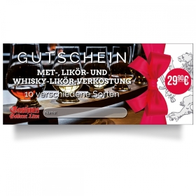 Erlebnis-Gutschein für Met-, Likör-, Whisky-Likör-Verkostung - 10 Sorten Erlebnis-Gutschein für Met-, Likör-, Whisky-Likör-Verkostung - 10 Sorten