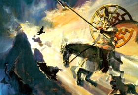 Poster - Kunstdruck - Odin auf Sleipnir - 48x33cm