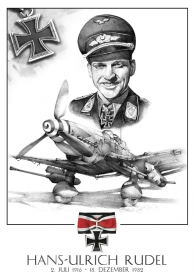 Poster - Kunstdruck - Hans-Ulrich Rudel - 48x33cm Poster - Kunstdruck - Hans-Ulrich Rudel - 48x33cm