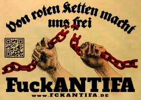 Von roten ketten macht euch frei - FCK ANTIFA - Aufkleber Paket 100 Stück Von roten ketten macht euch frei - FCK ANTIFA - Aufkleber Paket 100 Stück